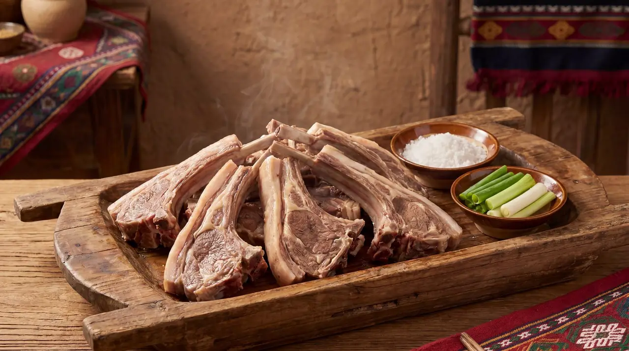 Traditional hand-grabbed lamb dish in Gansu