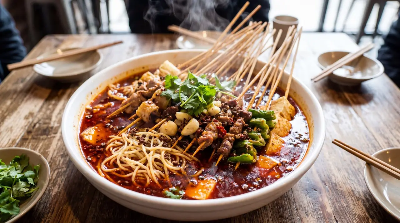 Fresh ingredients in Tianshui malatang